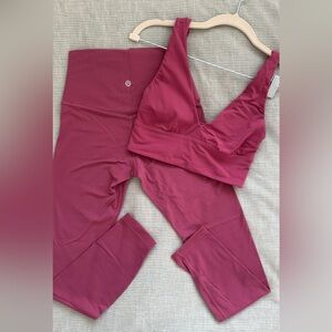 Lululemon Athletica Pink Sports Bra and Leggings Set